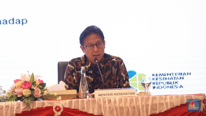 Menteri Kesehatan Budi Gunadi Sadikin memberi keterangan pers Nota Keuangan dan Rancangan Anggaran Pendapatan dan Belanja Negara (RAPBN) 2023 Menteri Kesehatan Budi Gunadi Sadikin memberi keterangan pers Nota Keuangan dan Rancangan Anggaran Pendapatan dan Belanja Negara (RAPBN) 2023 di Aula Chakti Budhi Bhakti (CBB), Kantor Pusat Direktorat Jenderal Pajak, Jakarta, Selasa, (16/8/2022). (CNBC Indonesia/ Muhammad Sabki)