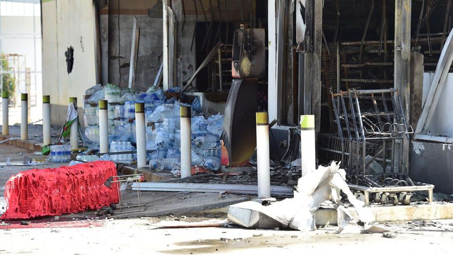 A shop is seen in an aftermath of an explosion which ripped through the southern Thailand province of Yala in what appeared to be multiple coordinated attacks in several locations, in Yala, Thailand August 17, 2022. REUTERS/Surapan Boonthanom