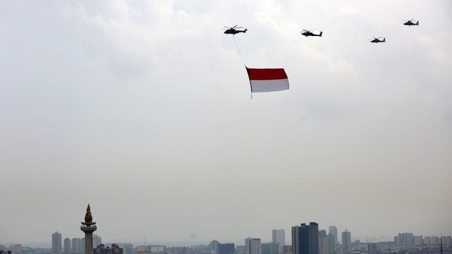 Atraksi pesawat tempur TNI Angkatan Udara (AU) akan memeriahkan upacara HUT Kemerdekaan ke-77 RI .  (Tangkapan Layar Youtube)