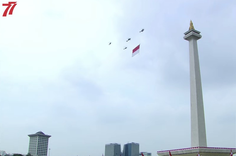 Atraksi pesawat tempur TNI Angkatan Udara (AU) akan memeriahkan upacara HUT Kemerdekaan ke-77 RI . (Tangkapan Layar Youtube) Atraksi pesawat tempur TNI Angkatan Udara (AU) akan memeriahkan upacara HUT Kemerdekaan ke-77 RI . (Tangkapan Layar Youtube)