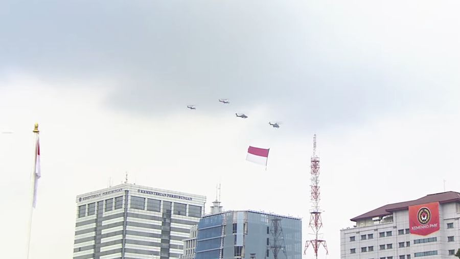 Atraksi pesawat tempur TNI Angkatan Udara (AU) akan memeriahkan upacara HUT Kemerdekaan ke-77 RI . (Tangkapan Layar Youtube)