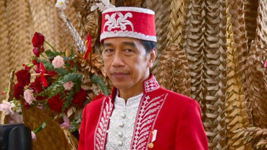 Presiden Jokowi Kenakan Baju Adat Buton pada HUT ke-77 Kemerdekaan RI. (Muchlis Jr - Biro Pers Sekretariat Presiden)