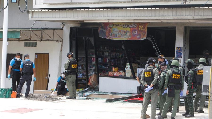 A shop is seen in an aftermath of an explosion which ripped through the southern Thailand province of Yala in what appeared to be multiple coordinated attacks in several locations, in Yala, Thailand August 17, 2022. REUTERS/Surapan Boonthanom