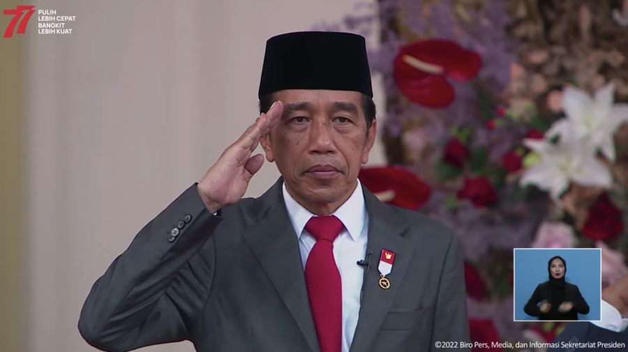 Upacara Penurunan Bendera Negara Sang Merah Putih, 17 Agustus 2022. (Tangkapan Layar Youtube)