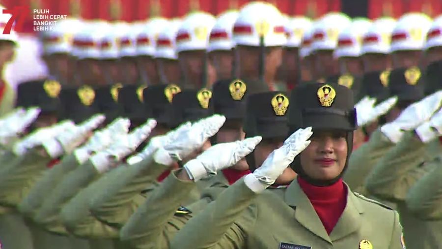 Upacara Penurunan Bendera Negara Sang Merah Putih, 17 Agustus 2022. (Tangkapan Layar Youtube)