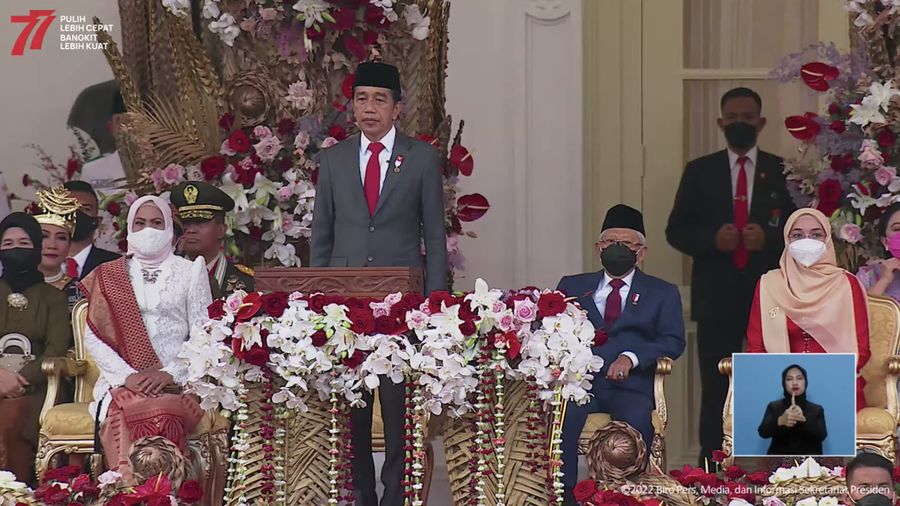Upacara Penurunan Bendera Negara Sang Merah Putih, 17 Agustus 2022. (Tangkapan Layar Youtube)