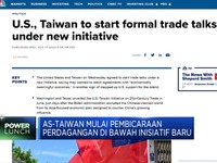 AS Bicarakan Dagang Dengan Taiwan, China Panas