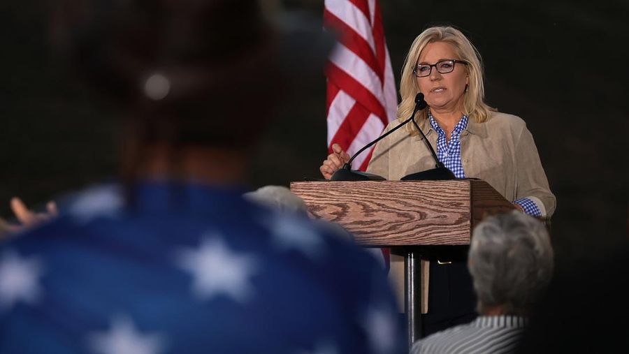 JACKSON, WYOMING - AUGUST 16: U.S. Rep. Liz Cheney (R-WY) gives a concession speech to supporters during a primary night event on August 16, 2022 in Jackson, Wyoming. Rep. Cheney was defeated in her primary race by Wyoming Republican congressional candidate Harriet Hageman. (Photo by Alex Wong/Getty Images)