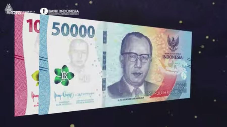 Peluncuran Uang Rupiah Kertas Tahun Emisi 2022, Kamis (18/8/2022). (Tangkapan Layar Youtube BI)