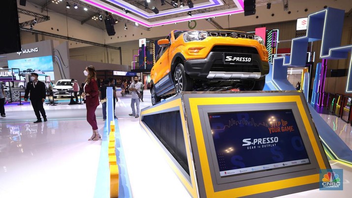 Suzuki S-Presso di GIIAS Suzuki S-Presso di ajang Pameran Gaikindo Indonesia International Auto Show (GIIAS) 2022 di Tangerang, Banten, Kamis (11/8/2022). (CNBC Indonesia/ Tri Susilo)