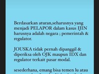 Akun Jouska Bakal Diblokir, Ini Versi Satgas Investasi (SWI)