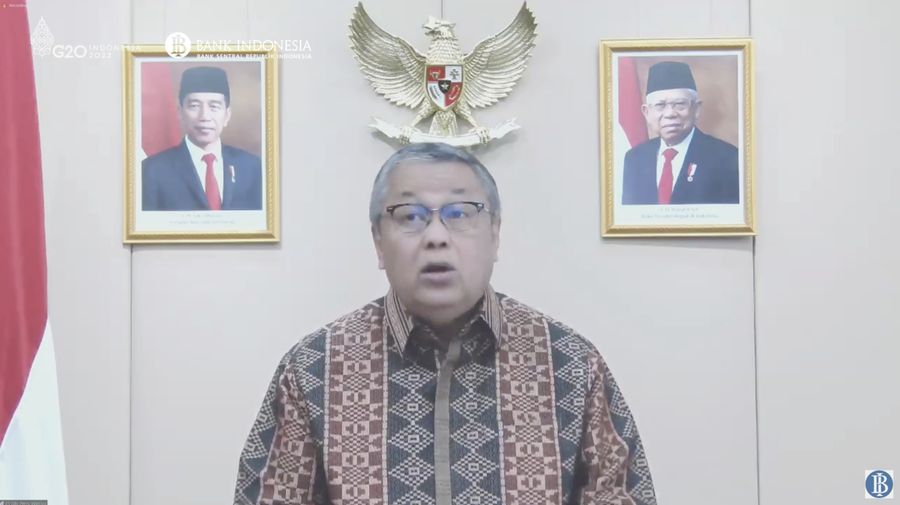 Pengumuman Hasil Rapat Dewan Gubernur Bulanan Bulan Agustus 2022. (Tangkapan Layar Youtube BI)