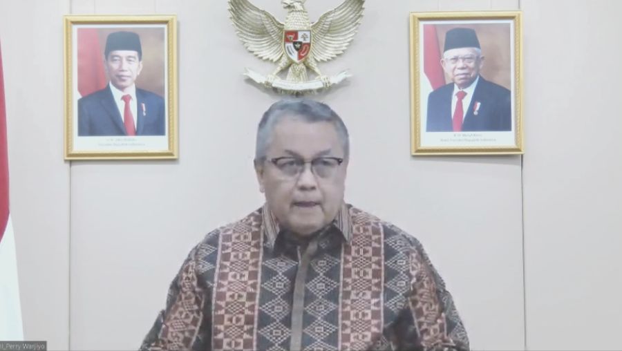 Pengumuman Hasil Rapat Dewan Gubernur Bulanan Bulan Agustus 2022. (Tangkapan Layar Youtube BI)