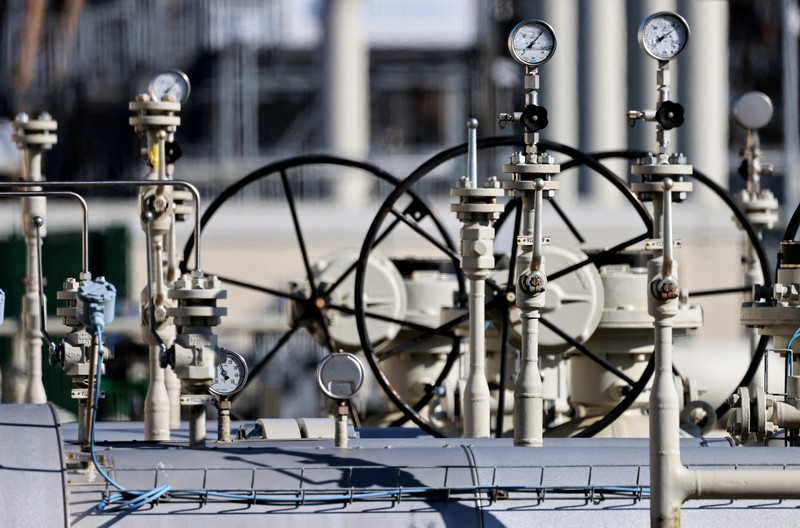 UKRAINE-CRISIS/GERMANY-GAS FILE PHOTO: A view shows pipes at the landfall facilities of the 'Nord Stream 1' gas pipeline in Lubmin, Germany, July 21, 2022. REUTERS/Annegret Hilse//File Photo