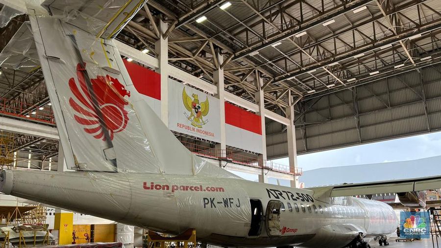 Batam Aero Technic (BAT) sebagai pusat perawatan dan pengerjaan penanganan perbaikan pesawat udara (Maintenance, Repair, Overhaul/ MRO) member of Lion Air Group senantiasa mengembangkan kapabilitas dan kemampuan. (CNBC Indonesia/Wahyu Daniel P)