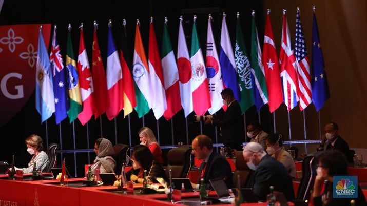 Menteri Komunikasi dan Informatika RI, Johnny G Plate membuka dan menghadiri Kelompok Kerja Ekonomi Digital Group of Twenty atau Digital Economy Working Group (4th DEWG Meeting) G20 pada 29-30 Agustus 2022 di Hotel Mulia Resort Nusa Dua, Bali , Senin (29/8/2022). (CNBC Indonesia/Muhammad Sabki)of Twenty atau Digital Economy Working Group (4th DEWG Meeting) G20 pada 29-30 Agustus 2022 di Hotel Mulia Resort Nusa Dua, Bali , Senin (29/8/2022). (CNBC Indonesia/Muhammad Sabki) Menteri Komunikasi dan Informatika RI, Johnny G Plate membuka dan menghadiri Kelompok Kerja Ekonomi Digital Group of Twenty atau Digital Economy Working Group (4th DEWG Meeting) G20 pada 29-30 Agustus 2022 di Hotel Mulia Resort Nusa Dua, Bali , Senin (29/8/2022). (CNBC Indonesia/Muhammad Sabki)