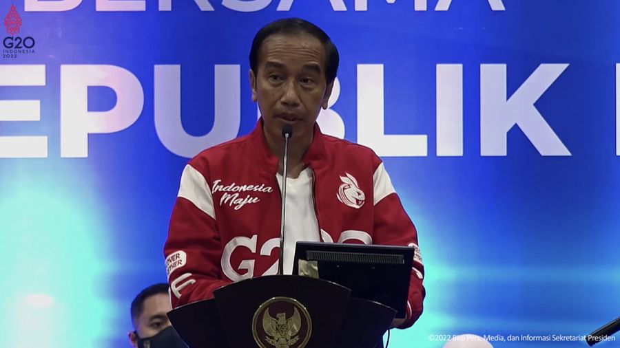 Jokowi dalam acara silaturahmi dengan Karyawan PT. Freeport Indonesia, Kabupaten Mimika, (31/8/2022). (Tangkapan layar Youtube Setpres RI)