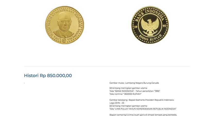 Uang Rupiah Khusus Seri Presiden Republik Indonesia Pecahan 850.000 (Dok: Bank Indonesia)
