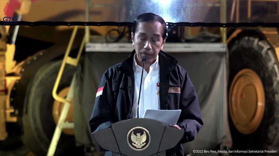 Peluncuran Teknologi 5G Mining, Kabupaten Mimika, 1 September 2022 (Tangkapamn layar Youtube Setpres RI)
