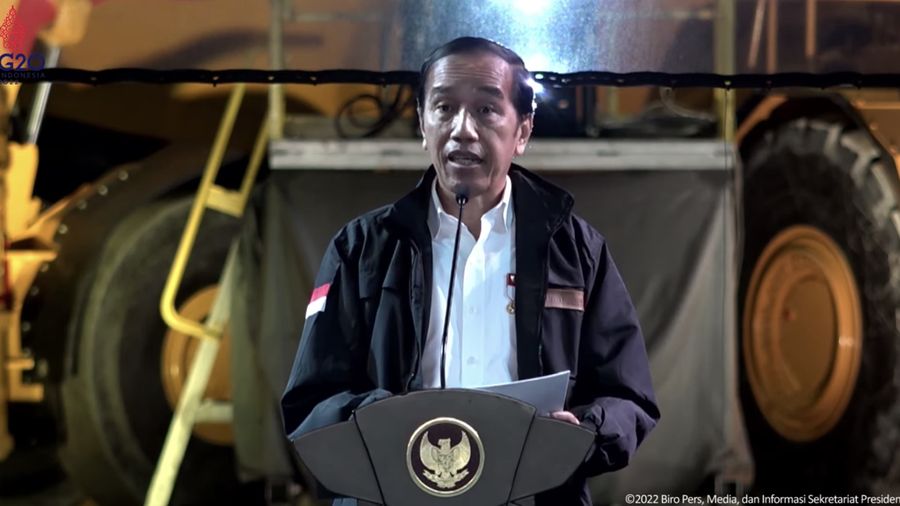 Peluncuran Teknologi 5G Mining, Kabupaten Mimika, 1 September 2022 (Tangkapamn layar Youtube Setpres RI)