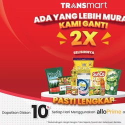 Belanja Murah di Transmart! Pakai Allo Tambah Diskon 10%
