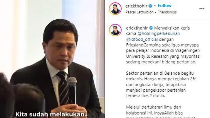 Erick Bawa Telkom Hingga Pertamina ke Belanda, Ini Hasilnya