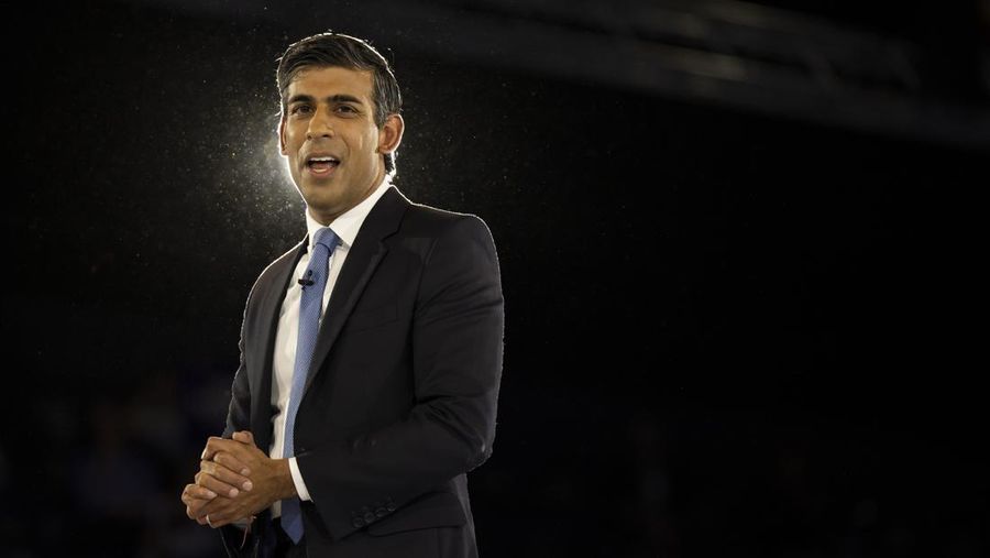 LONDON, ENGLAND - AUGUST 31: Conservative leadership hopeful Rishi Sunak speaks during the final Tory leadership hustings at Wembley Arena on August 31, 2022 in London, England. Foreign Secretary, Liz Truss and former Chancellor Rishi Sunak are vying to become the new leader of the Conservative Party and the UK's next Prime Minister. The winner of the contest will be announced on Monday. (Photo by Dan Kitwood/Getty Images)
