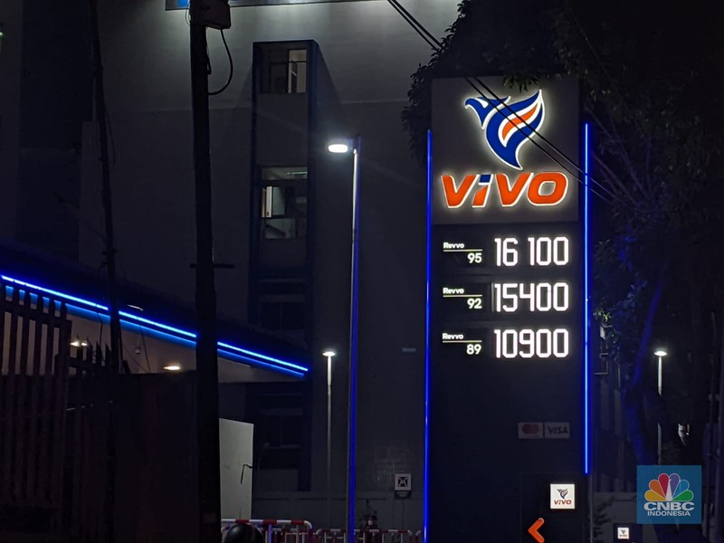 SPBU VIVO MT Haryono, Jakarta Selatan, Senin (5/9/2022). (CNBC Indonesia/ Emir Yanwardhana)