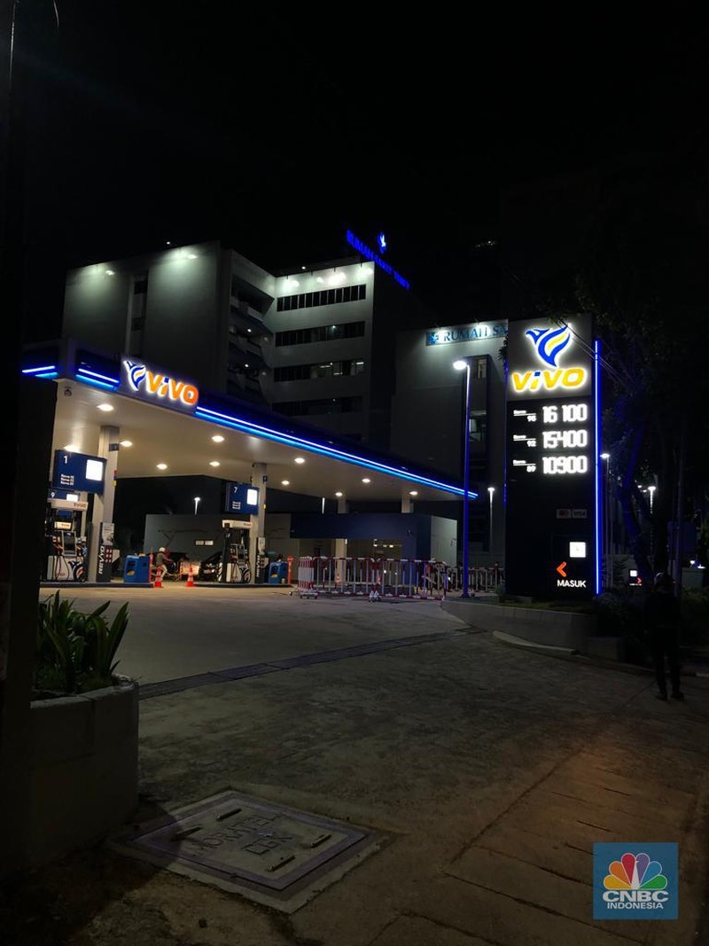 SPBU VIVO MT Haryono, Jakarta Selatan, Senin (5/9/2022). (CNBC Indonesia/ Emir Yanwardhana)