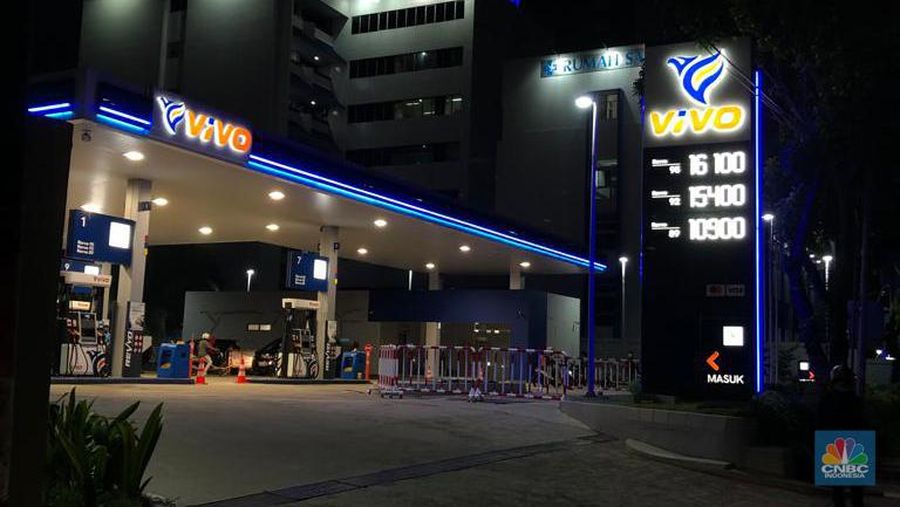 SPBU VIVO MT Haryono, Jakarta Selatan, Senin (5/9/2022). (CNBC Indonesia/ Emir Yanwardhana)
