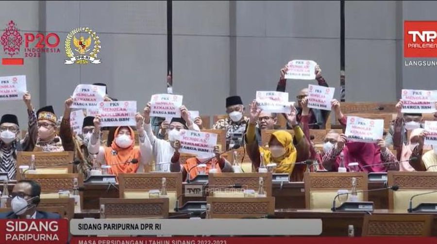 Fraksi PKS Walkout dari Sidang Paripurna DPR (Tangkapan Layar)