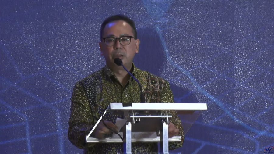 Ketua Dewan Direktur Indonesia Investment Authority (INA), Ridha Wirakusumah Saat Penyelesaian Transaksi Ruas Tol Kanci - Pejagan dan Pejagan - Pemalang antara INA dan WTR. (Tangkapan Layar via Youtube Waskita Karya)