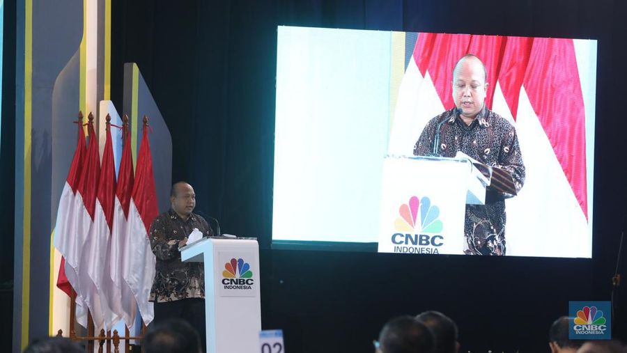 Direktur Eksekutif INDEF, Tauhid Ahmad di acara Sarasehan 100 Ekonom  (CNBC Indonesia/Andrean Kristianto)
