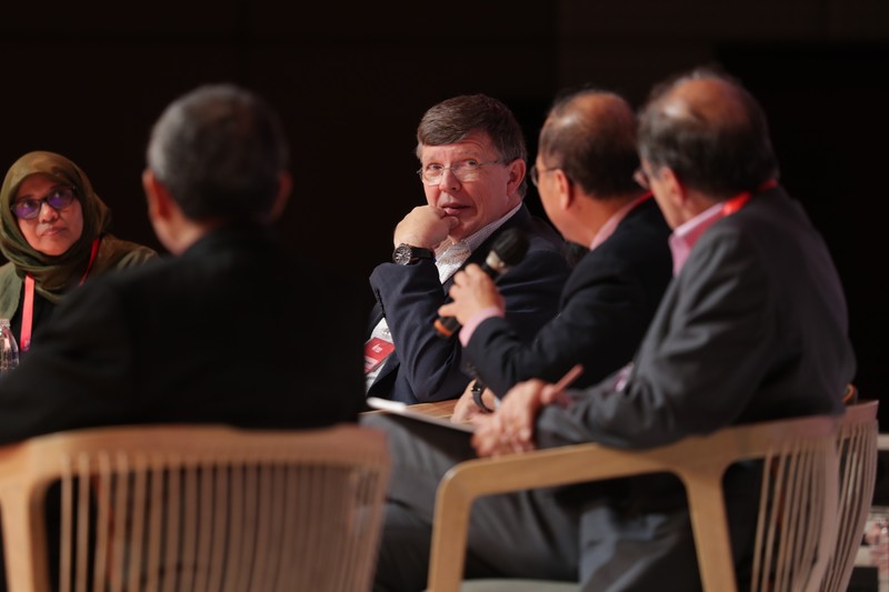 pertemuan T20 Indonesia Summit 2022 yang digelar di Hilton Resort, Nusa Dua, Bali pada 4-6 September 2022. Lead Co-Chair T20 Indonesia Bambang Brodjonegoro memberikan sambutan pada forum T20 Summit Indonesia di acara puncak KTT T20 yang digelar di Hilton Resort, Nusa Dua, Bali. (CNBC Indonesia/Tri Susilo))