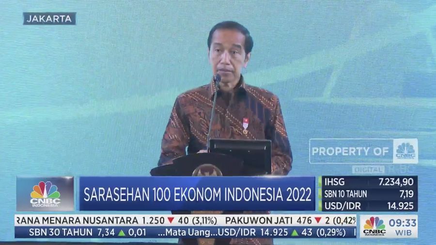 Presiden RI, Jokowi di acara Sarasehan 100 Ekonom Indonesia 2022