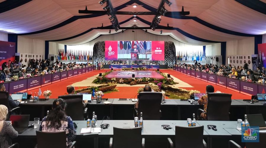 Pembukaan G20 Development Ministerial Meeting 2022 di Belitung, Kamis (8/9/2022). (CNBC Indonesia/ Lucky Leonard Leatemia)