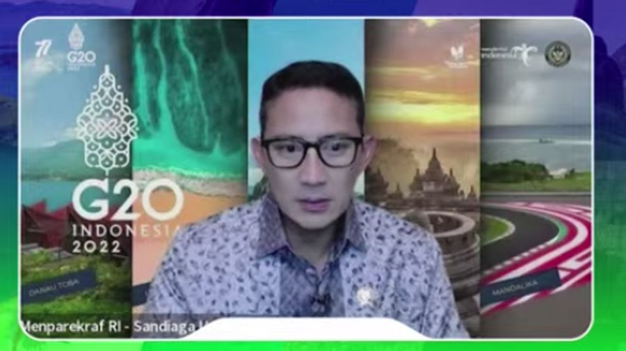 Menteri Pariwisata dan Ekonomi Kreatif Sandiaga Uno Saat Investment Forum: 5 Super Priority Tourism Destinations. (Tangkapan Layar via Youtube Kementerian Investasi - BKPM)