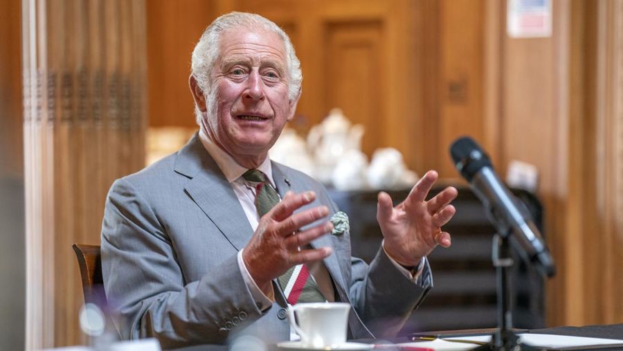 LANARK, SCOTLAND - SEPTEMBER 07: Prince Charles, Prince of Wales, known as the Duke of Rothesay while in Scotland, during a roundtable with attendees of the Natasha Allergy Research Foundation seminar to discuss allergies and the environment, at Dumfries House, Cumnock on September 7, 2022 in Lanark, Scotland. The Duke and Duchess of Rothesay visit Lanarkshire and the Scottish borders. (Photo by Jane Barlow - WPA Pool/Getty Images)