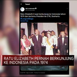 In Memoriam, Ratu Elizabeth II Pernah Ke Indonesia Pada 1974