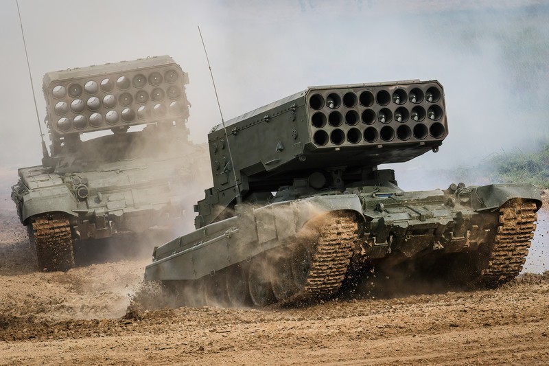 1234869951 MOSCOW, RUSSIA - 2021/08/25: Russian Army TOS-1A