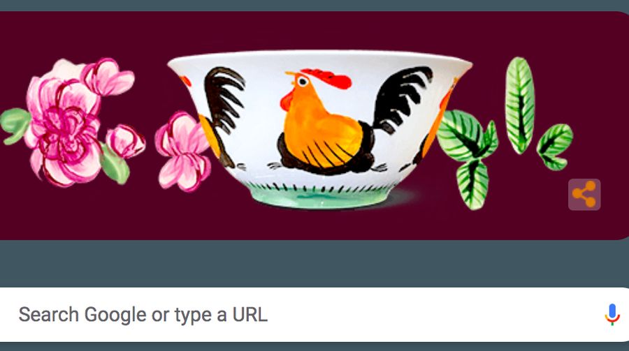 Google Doodle tampilkan mangkuk ayam jago