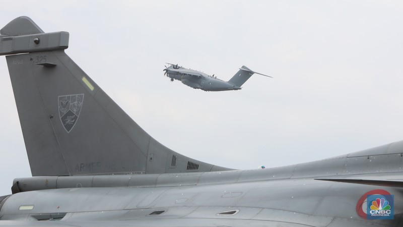Pesawat angkut A-400M (CNBC Indonesia/Andrean Kristianto) Pesawat angkut A-400M (CNBC Indonesia/Andrean Kristianto)
