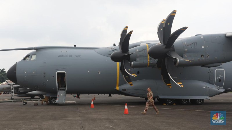 Pesawat angkut A-400M (CNBC Indonesia/Andrean Kristianto)