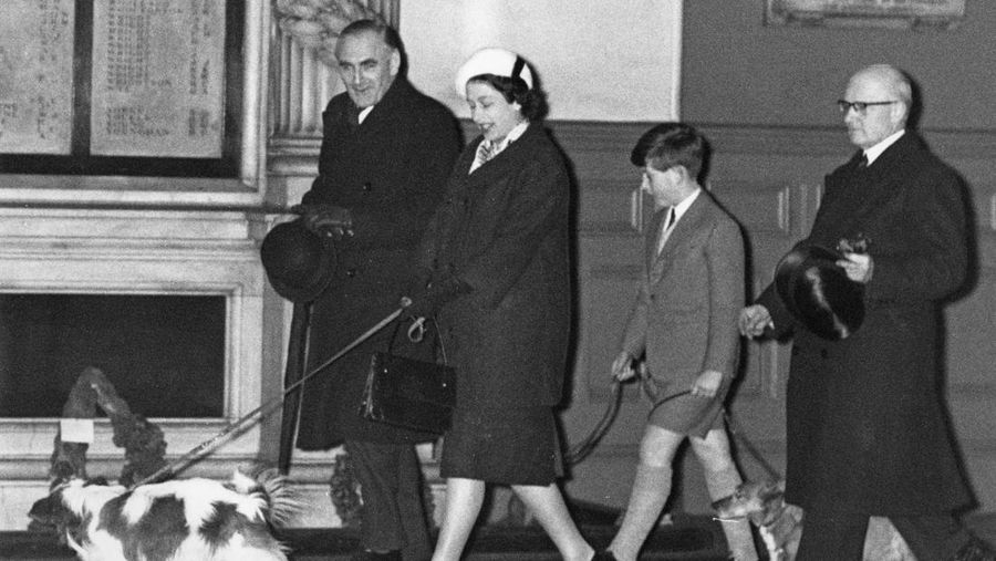 Princess Elizabeth (later Queen Elizabeth II) with her baby son Prince Charles, 1949. (Photo by Fox Photos/Hulton Archive/Getty Images)