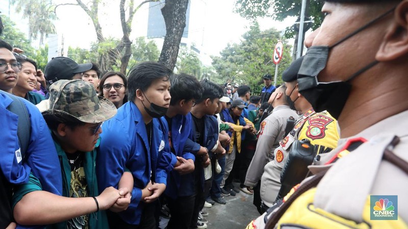 Demo BBM (CNBC Indonesia/Andrean Kristianto)