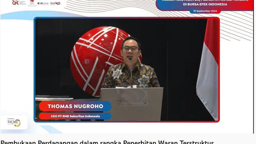 CEO RHB Sekuritas Indonesia Thomas Nugroho