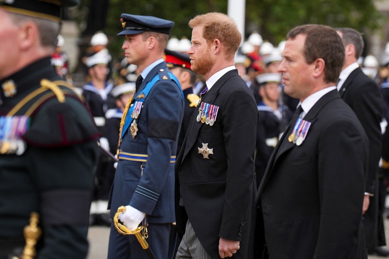 Rangkaian prosesi upacara pemakaman kenegaraan Ratu Elizabeth II pada Senin (19/9) telah dimulai. (Getty Images/Christopher Furlong)