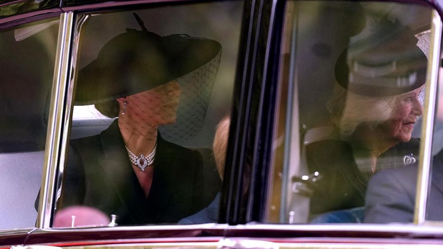 Catherine, Putri Wales dalam Prosesi Upacara, setelah Pemakaman Negara Ratu Elizabeth II di Westminster Abbey pada 19 September 2022 di London, Inggris. (Getty Images/WPA Pool)