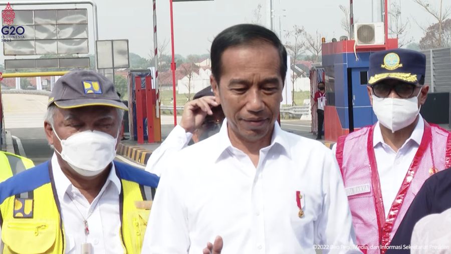 Keterangan Pers Presiden Jokowi setelah Meresmikan Jalan Tol Cibitung-Cilincing, 20 September 2022. (Tangkapan layar Youtube Setpres RI)