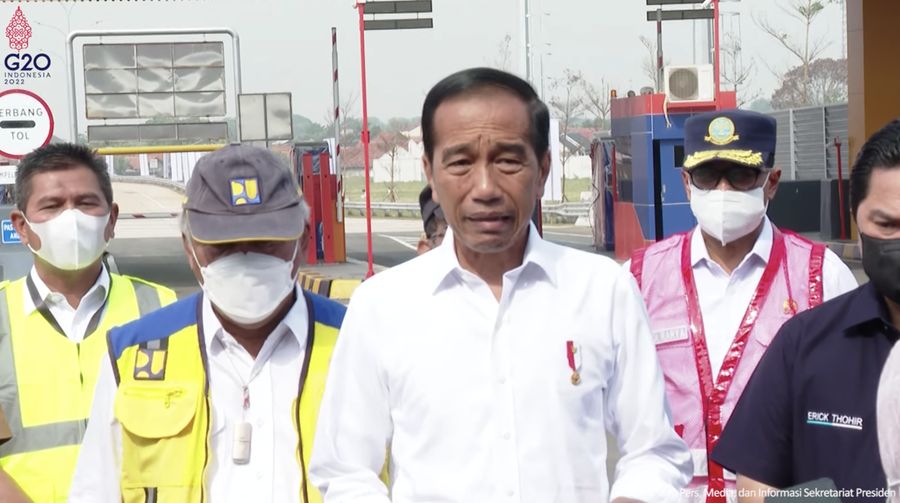 Keterangan Pers Presiden Jokowi setelah Meresmikan Jalan Tol Cibitung-Cilincing, 20 September 2022. (Tangkapan layar Youtube Setpres RI)